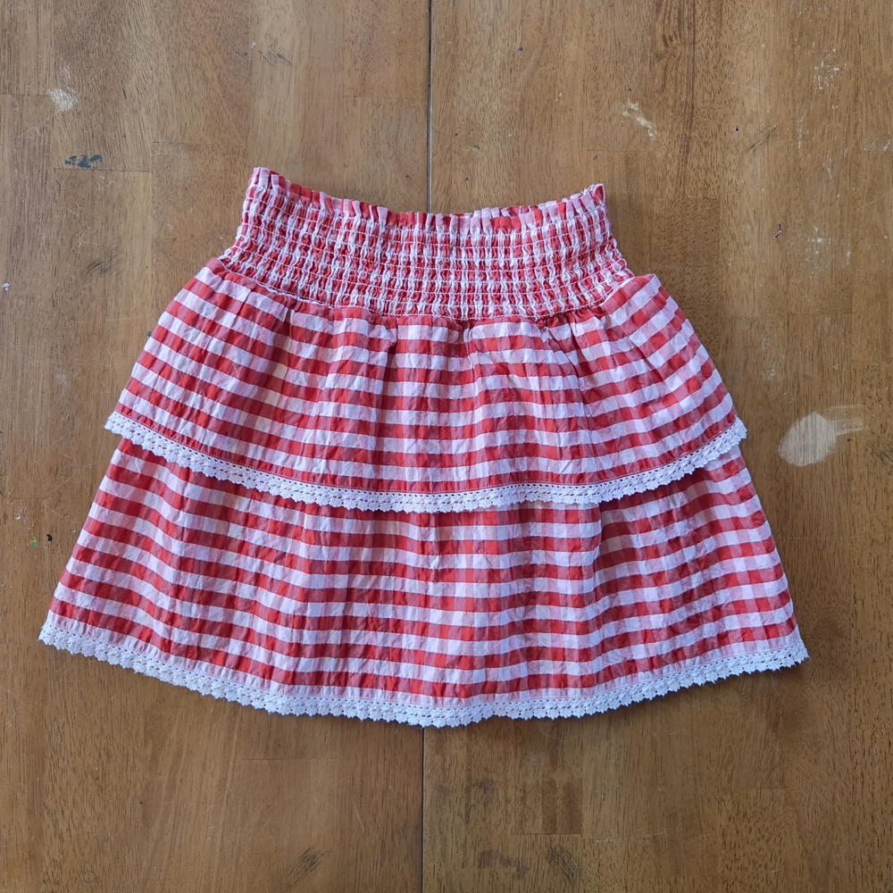 Cat & Jack Red and White Tiered Skirt